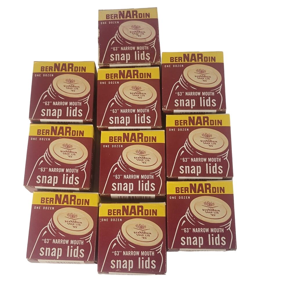 Bernardin Narrow Mouth Snap Lids , Vintage 10 Boxes, Read Condition